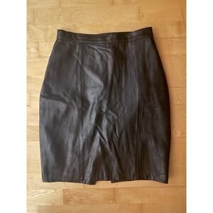 Vintage Dali Melame Black Genuine Leather Skirt Black 9/10